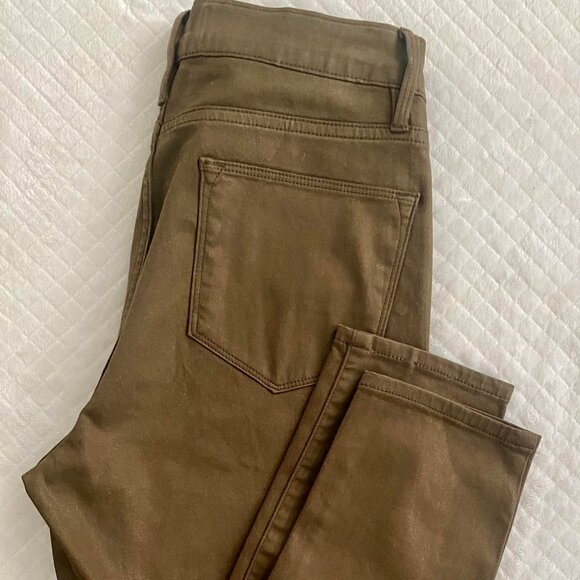 Frame Le High Skinny Coated Jeans Military Green - Picture 7 of 7